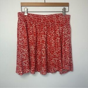 H&M Red/Orange Sz L Large Speckled Stretch Short Skirt